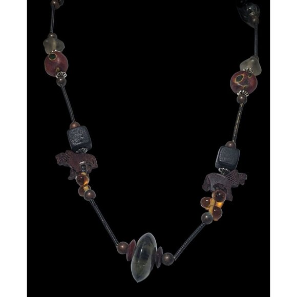Vintage Treska Abstract Beaded Safari Necklace - Picture 2 of 7